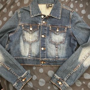 Mixit stretch denim jacket. Bling buttons